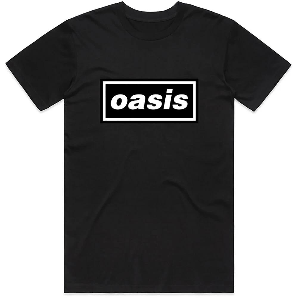 

100% хлопок ТОПЫ UNISEX ФУТБОЛКИ МУЖСКИЕ ЖЕНСКИЕ Oasis Футболка Логотип Ноэль Лиам Галлахер Официальная группа Новая Черная S