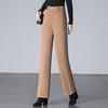 2024 Autumn/Winter Women's Loose Slimming Acetate Wool Pants - Extra Thick, Narrow To Wide Leg, for Middle-Aged Moms
