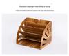 Multi-Layer Wooden Desktop Organizer for Office Supplies and A4 Documents
