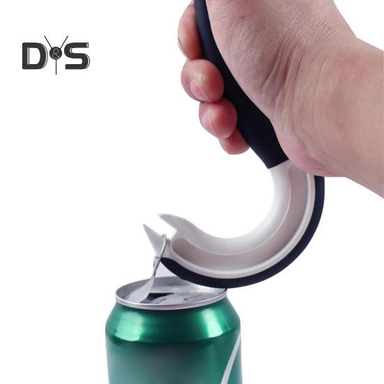 2 Stück J-förmiger Flaschenöffner, leicht zu greifender Ring zum Öffnen von Dosendeckeln für Flaschen und Gläser, tragbares Küchengerät