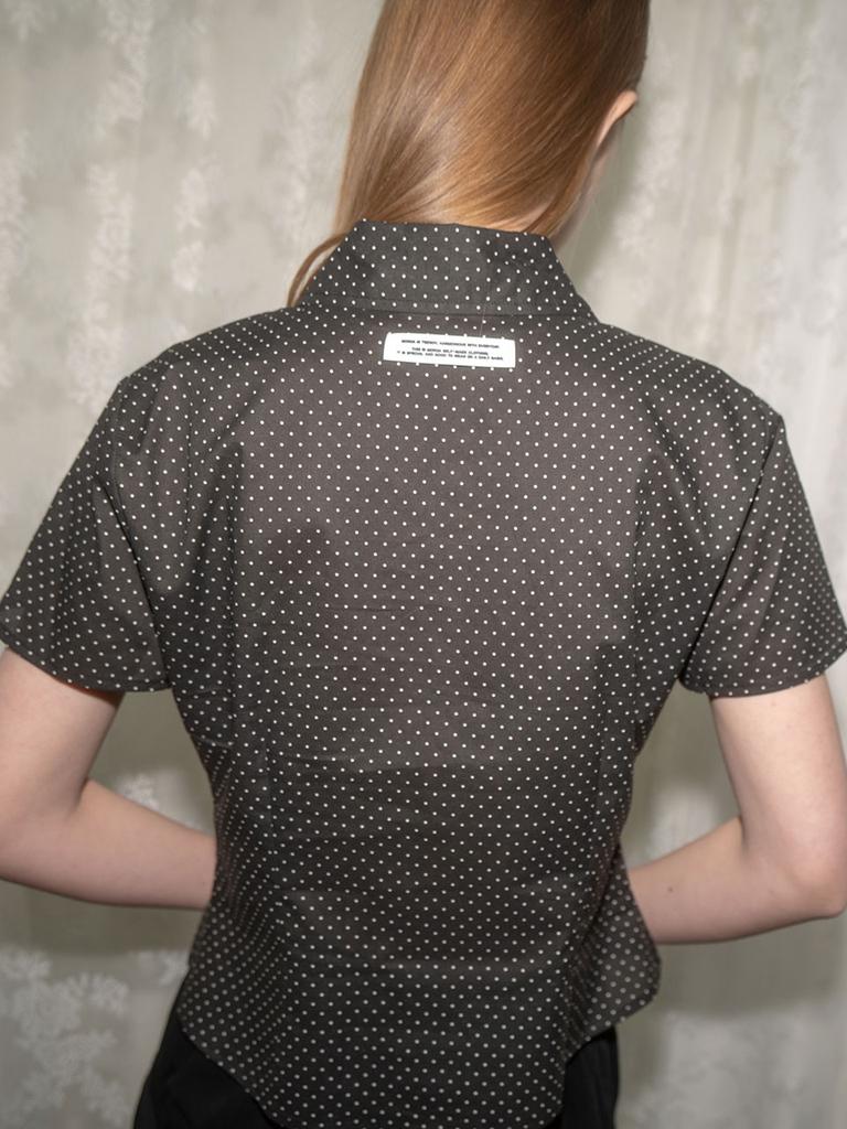 MOROA Dot Short Sleeve Shirt - Black
