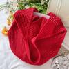 Yogodlns  Fashion Large Capacity Beach Simple Knitted Women's ShoulderBag Knitted Hollow Woven Inner Tote Bag
