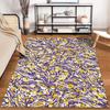 Abstract Colorful Artistic Carpet with Yellow, Purple, and White Patterns Suitable for Use As an Anti-slip for Living Room Bedroom Sofas