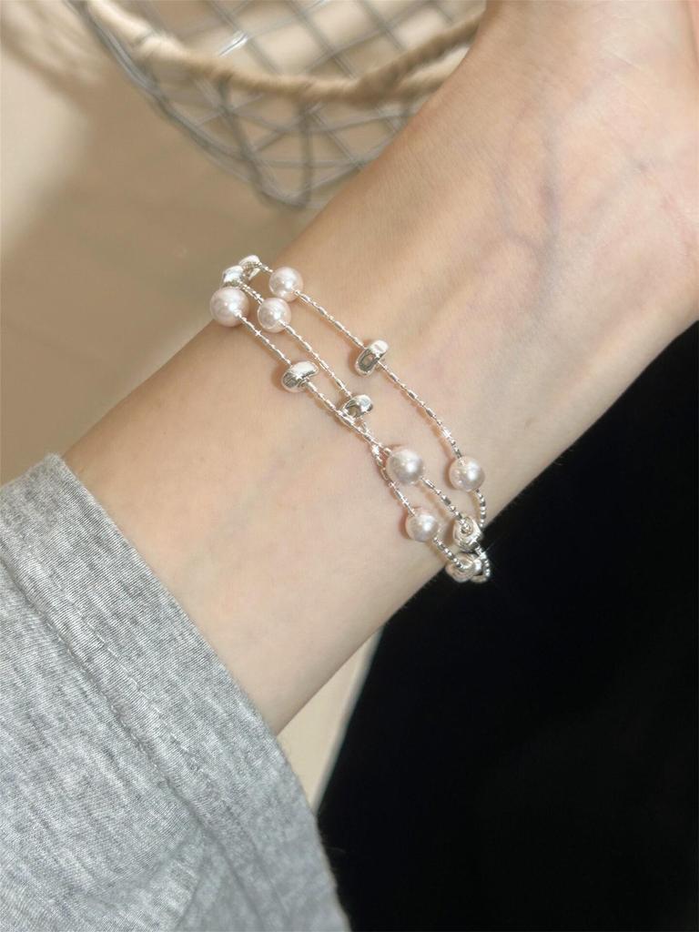 Korean Style Multi-Layer Pearl Bracelet - Elegant, Versatile, Everyday Jewelry