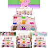 Peppa Pig 3D Digitaldruck Bettbezug Kissenbezug Set für Kinder Schlafzimmerdeko