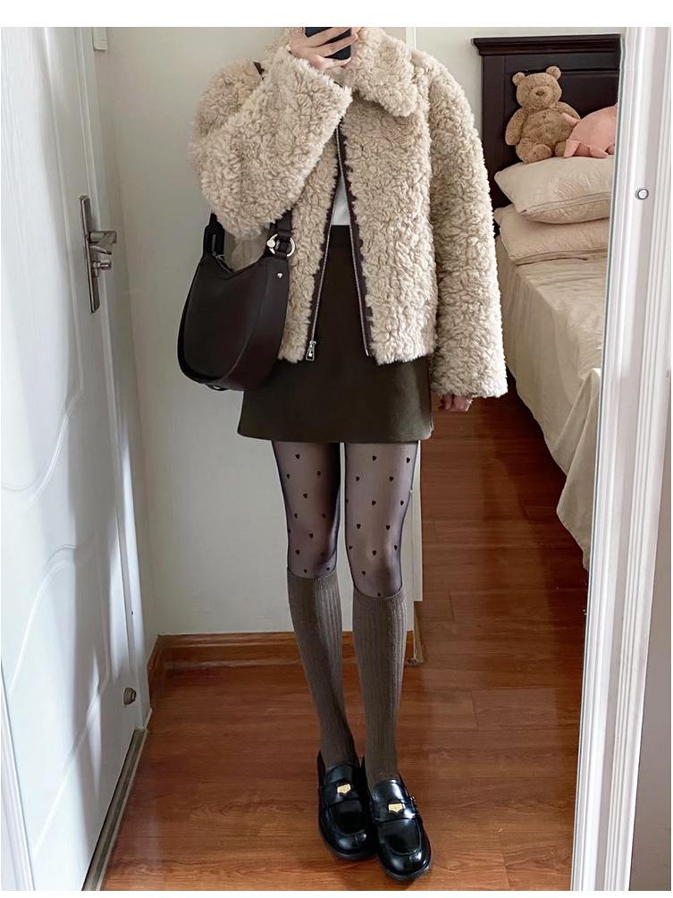 Polka Dot Black Fleece-Lined Fishnet Tights for Women – Double-Layer, See-Through Leggings for Autumn and Winter.