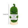 Cute Crochet Christmas Pickle Doll with Positive Message Card Emotional Support Plush Gift for All Ages