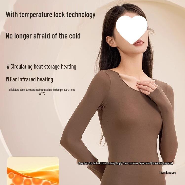 Skin-Beautifying Women's Warm Underwear Set with Hyaluronic Acid for Autumn and Winter