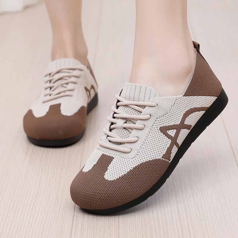 Shoes for Women Spring and Autumn New Style Shoes Breathable Retro German Training Shoes Color Matching Lace-up Versatile Women's Sports Shoes