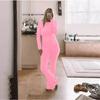 BFCCQB Women's Fashion Casual Summer Spring O-Neck Short Sleeve Pants Suits