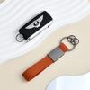 Light luxury high-end fur car keychain personalized couple keychain pendant + leather lanyard laser LOGO