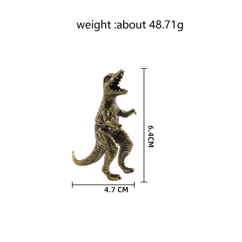 

статуэтка из цельной латуни в виде древнего животного тираннозавра рекса, украшение для автомобиля, поделка, аксессуары для домашнего декора, ретро латунная миниатюра динозавра F