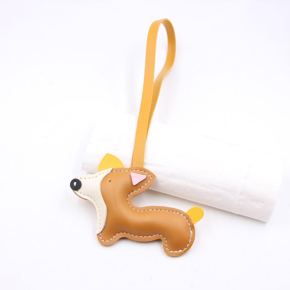 New Cute Multi-Layer Three-Dimensional Corgi Puppy Leather Fashion Luggage Pendant Cute Bag Charm