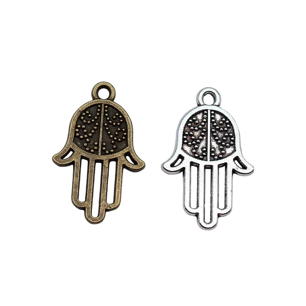 Alloy Hamsa Hand Charms Amulet Pendants For Good Luck Jewelry Making