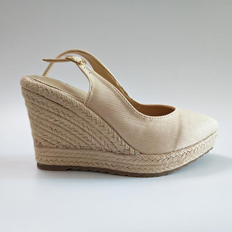10cm Espadrille Wedges Heels Women Party Shoes Elegant Ladies Heel Sandals Pointed toe Summer Dress Shoes Plus Size 41