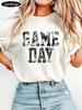 SparkEdge 1pc Game Day Printed In Distressed White Font On Black Tshirt Game Day T Shirts Football M