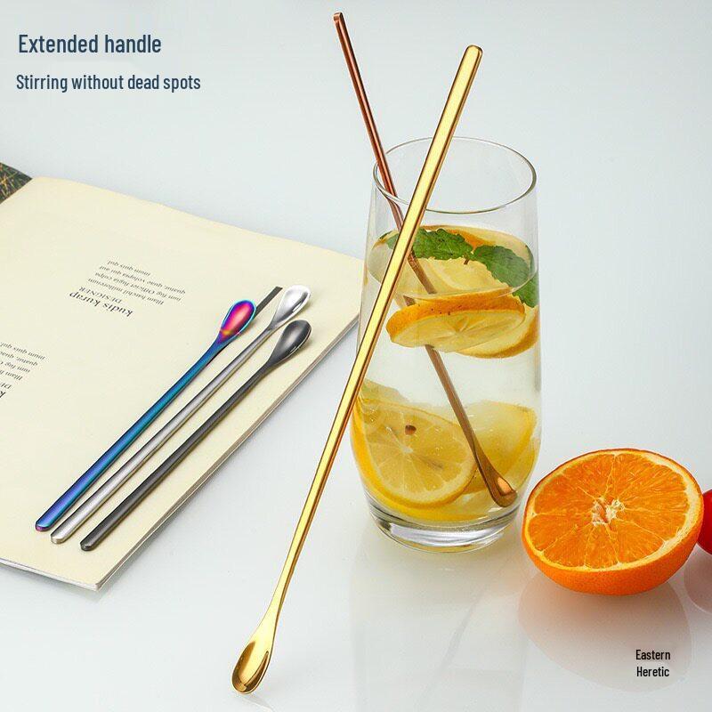 304 Stainless Steel Japanese Stirring Spoon - Long Handle for Coffee, Dessert, Mug, Ice Cream, Bar Use