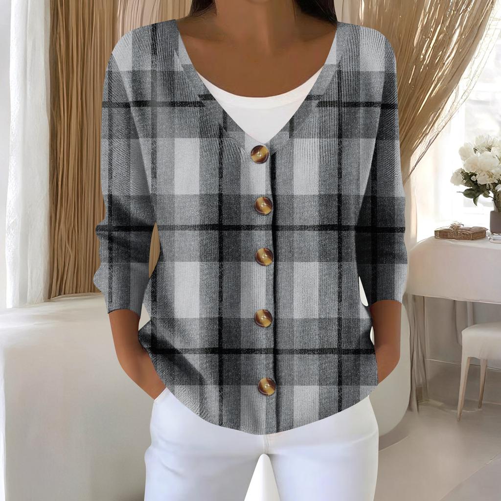 Women's Fashion Long Sleeve Christmas Snowman Snowflake Print Jacket Cardigan