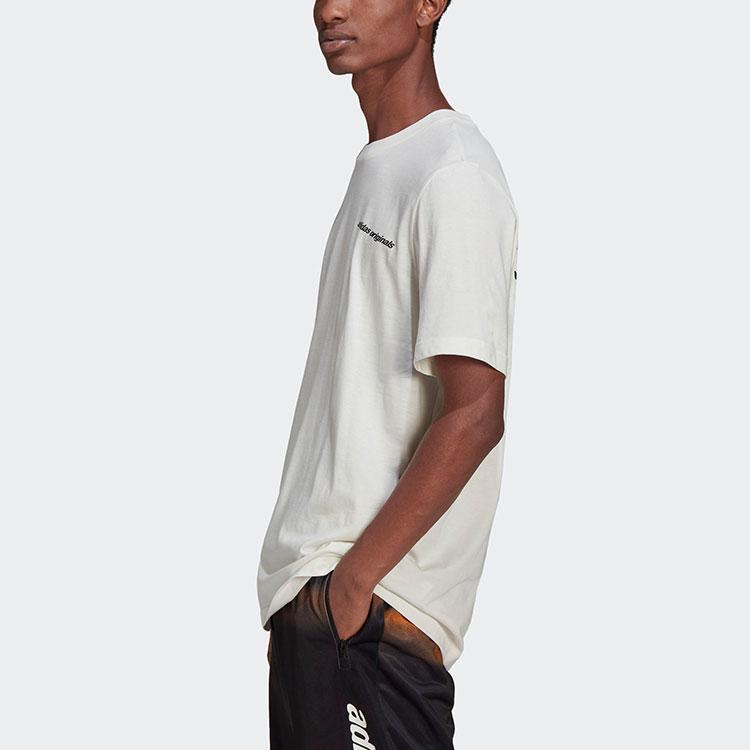 Adidas Originals Trefoil Logo Print Crew Neck Short Sleeve T-Shirt Men Tops White HC7189