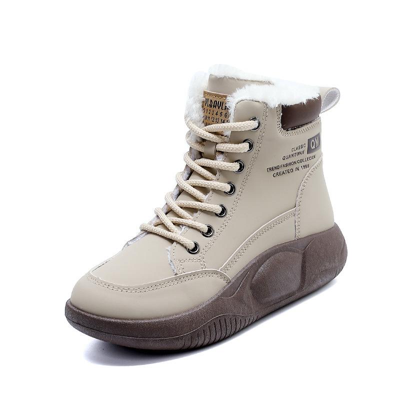 High-top velvet sports women's cotton boots autumn and winter new versatile thickened warm cotton shoes non-slip