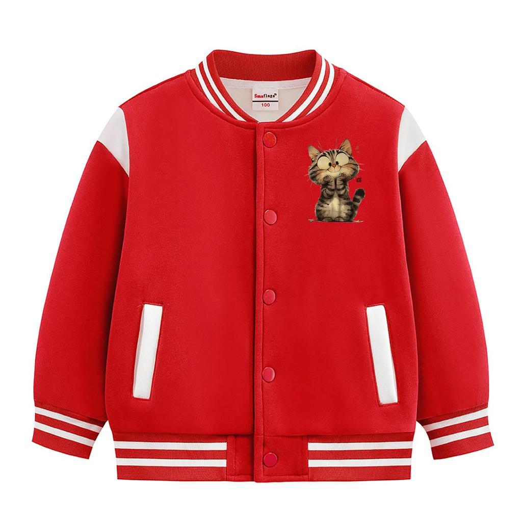 Children's Autumn Baseball Jacket - Velvet Lined, Thickened for Boys & Girls 2026 Winter Style.