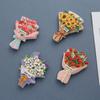 Simulation Sunflower Rose Flower Refrigerator Sticker Three-Dimensional Simple Resin Magnetic Kitchen Decoration Gift