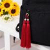 Versatile Keychain with Double Tassels Designs Polyester Silk Fringe with Loop for Keys Bags Decoration