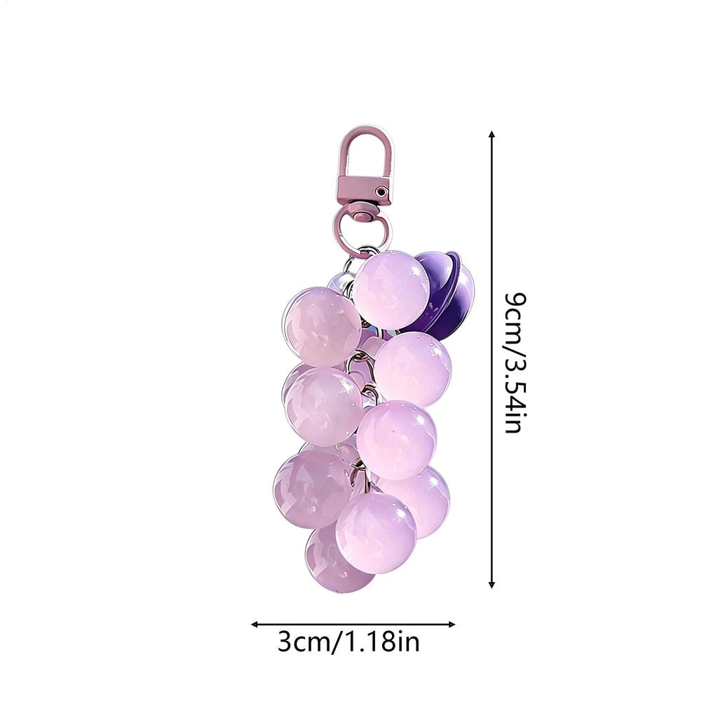 Bag Charms Color Changing Fruit Beads UV Detector Pendant Women's Novelty Keychains for Purse Outdoor Car Handbag Tote Women