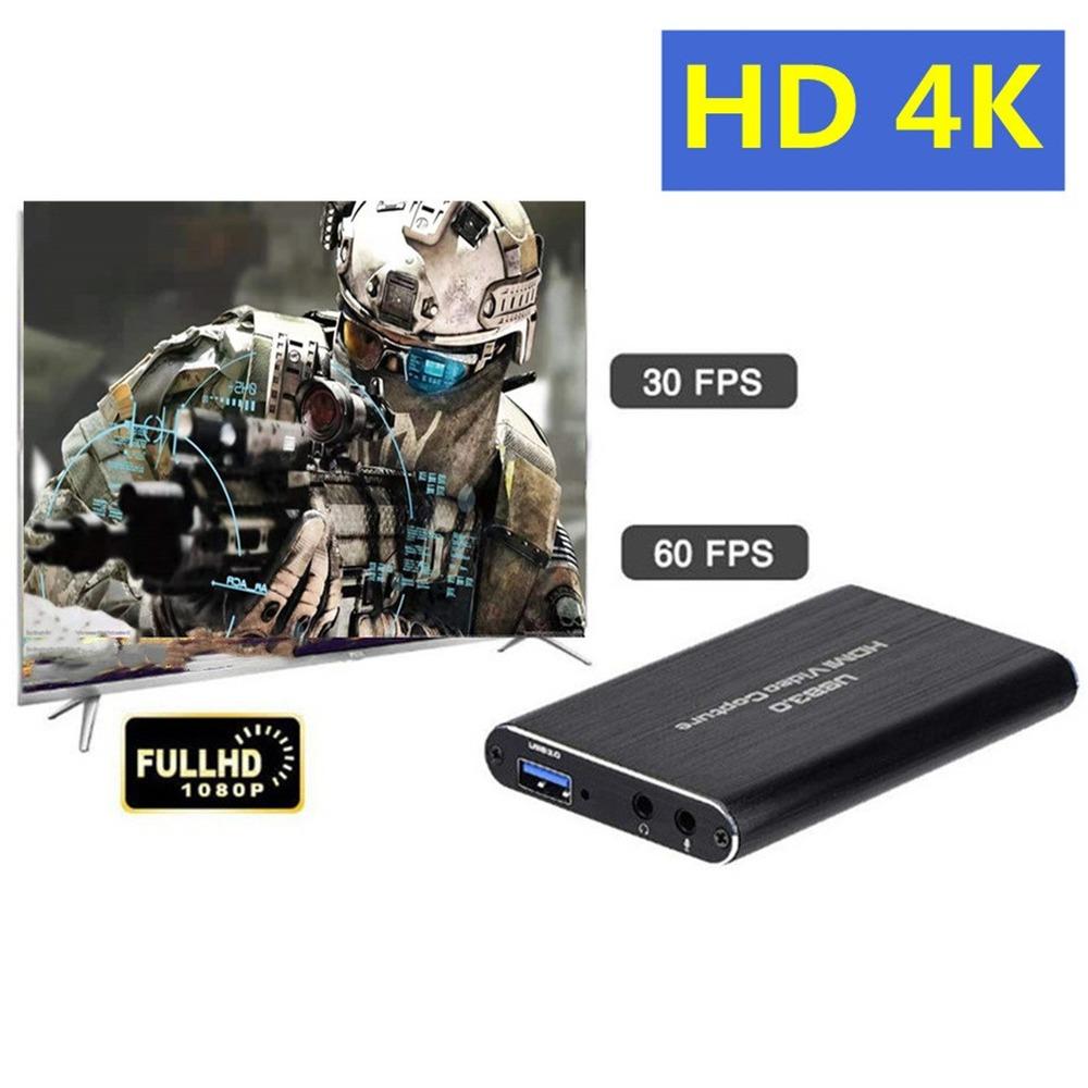 4K USB 3.0 Video Capture Card HDMI-compatible 1080P 60fps HD Video Recorder Grabber for OBS Capturing Game Card Live