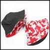 Bucket Camouflage CZ528 [White Fang] Hut, Muster, Digital, Wendbar, Stilvoll, Reise, Herren, Damen, (rot)