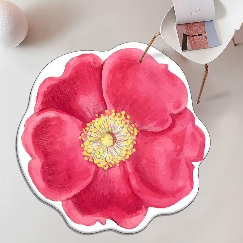 Runder Teppich aus goldenem Samt mit Diamantmuster - Wohnzimmer, Schlafzimmer oder Couchtisch