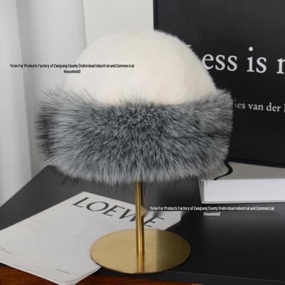 Silver Fox Faux Fur Mongolian Hat with Ear Protection - Unisex, Warm, Fleece-lined for Autumn/Winter