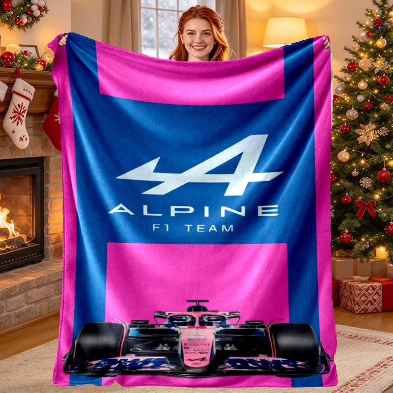 BWT Alpine F1 Racing Team (2) Pattern Blanket for Home Decoration, Bed, Sofa, Car Travel, Camping, Suitable for All Seasons, Birthday Christmas Gift