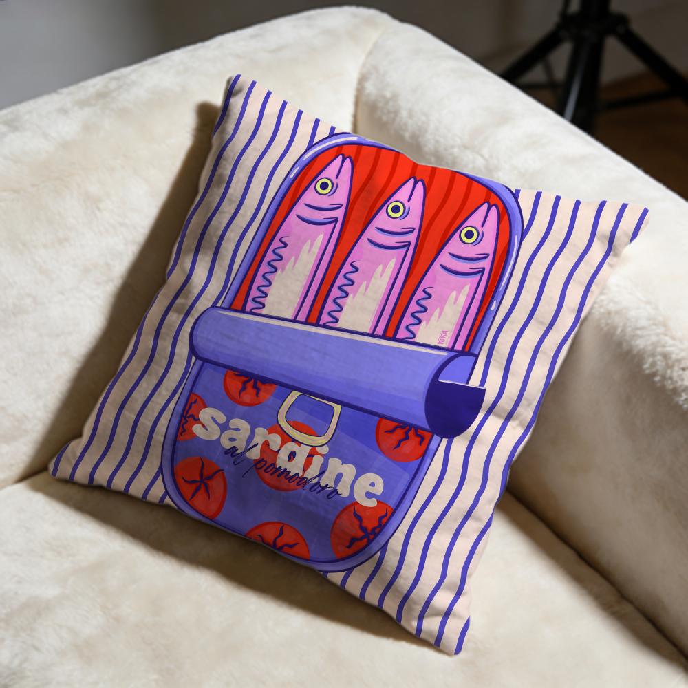 Sardine Can Cushion Cover Soft Decorative Pillow Case Suitable For Bedroom Sofa Car Travel Use