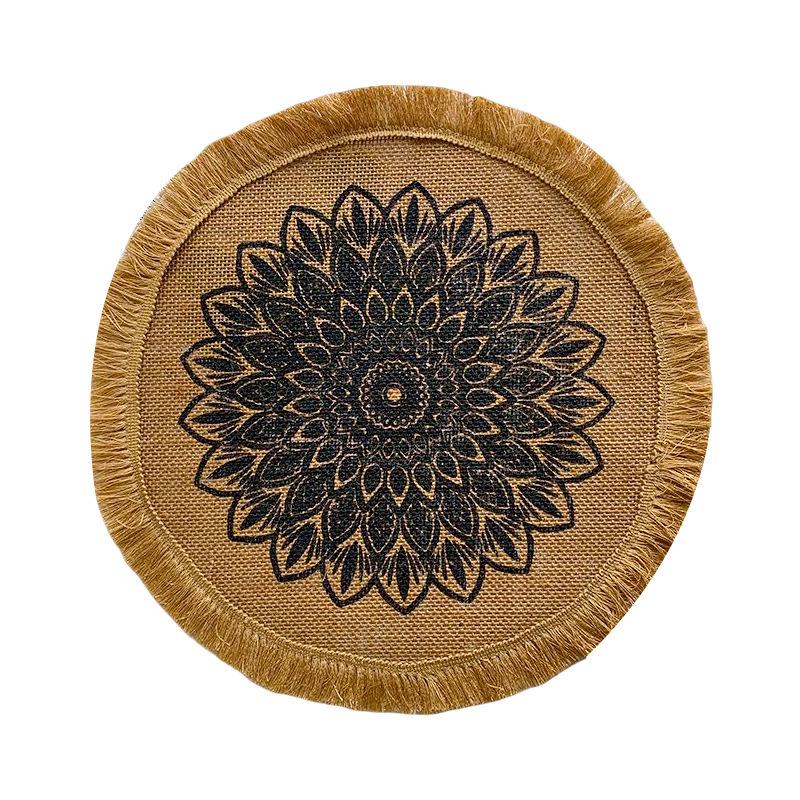 Nordic Style Woven Cotton Linen Coasters Placemats - Decorative Jute Heat Insulation Pads for Dining Tables