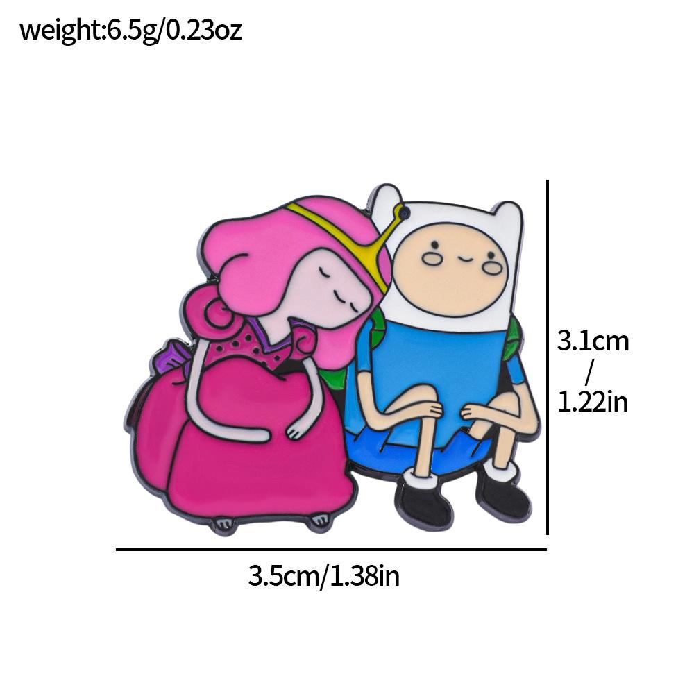 European and American cartoon film and television adventure live treasure metal badge bubble gum princess and Po alloy brooch pin
