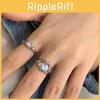 Einzigartiger Mondstein Verstellbarer Ring für Damen Stilvolles Unregelmäßiges Geometrisches Design Ideal für Stackable Wear