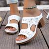 Spring and Summer New Breathable and Lightweight One-piece Buckle Strap Fashionable Thick Heel Slippers