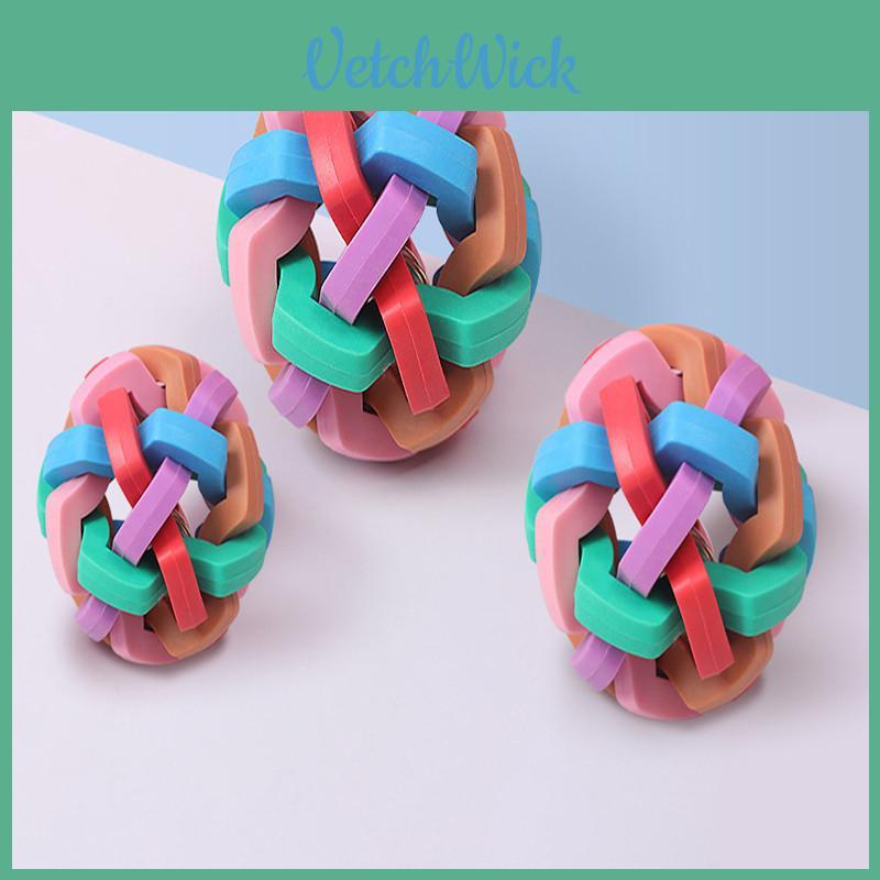 Colorful Bell Ball For Dogs Interactive Pet Toy Tpr Material Weight 116g