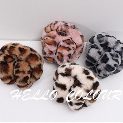 Plush Leopard Ear Warmer Collapsible Winter Earmuffs Fashion Ear Muffs  for Women Girls