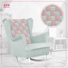 Rocking Chair Carol Duo Family Furniture Pink Blue Checkerboard Velvet