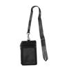 Vertical Leather Card Holder Wallet Multi-Pocket Neck Lanyard ID Badge Holder with Zip Pocket Card Slots for Work School Cruise Hotel