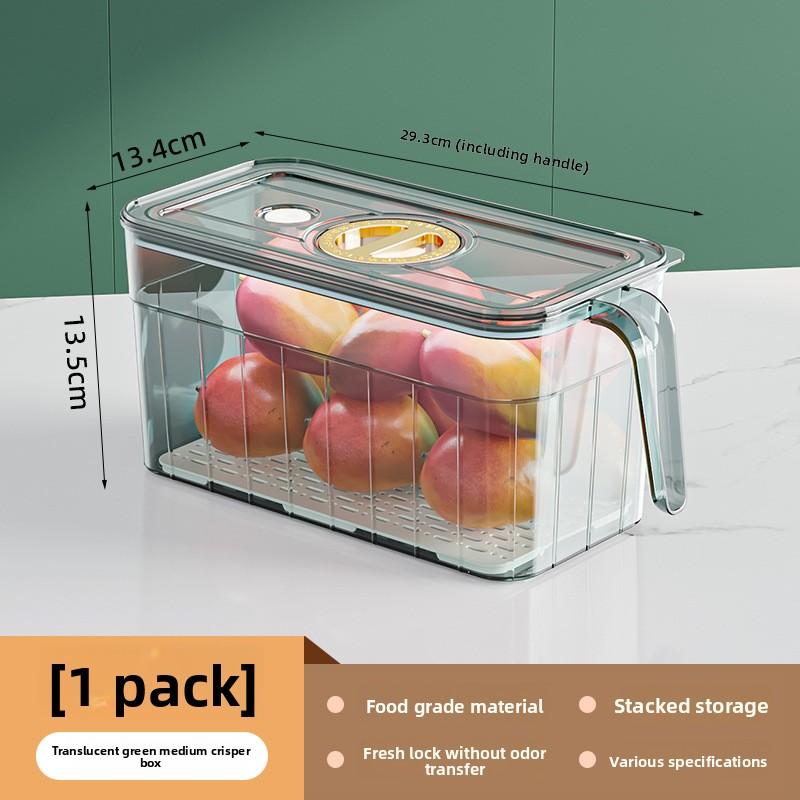 Refrigerator Sealing Belt Cover Plate with Handle Food Grade Stackable Fruit and Vegetable Preservation Box