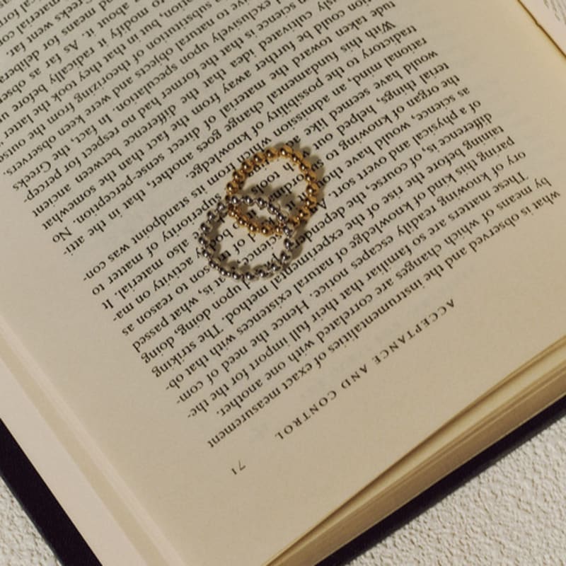 JUDY AND PAUL [925 Silver] Lyle Basic Ball Line All-Silver Ring