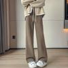2024 Women's Slim Fit Fleece-Lined Cotton Pants: Winter Outerwear, Petite Wide Leg, Straight Leg Sportswear