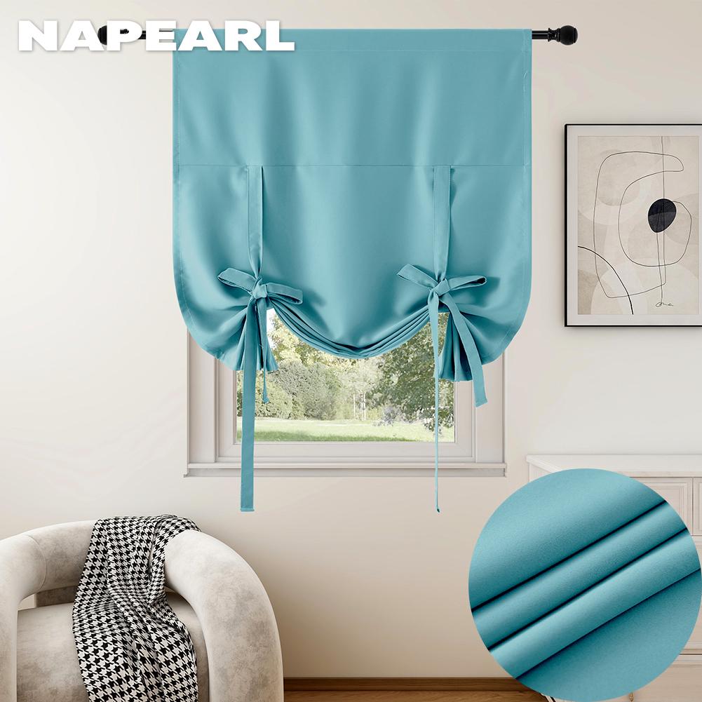 1PC NAPEARL Módní a minimalistický jednobarevný polyesterový vláknitý závěs s krátkým závěsem Dekorativní závěs kuchyňských dvířek