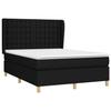 VidaXL Lit à sommier tapissier avec matelas Noir 140x190 cm Tissu - Modèle 3128839