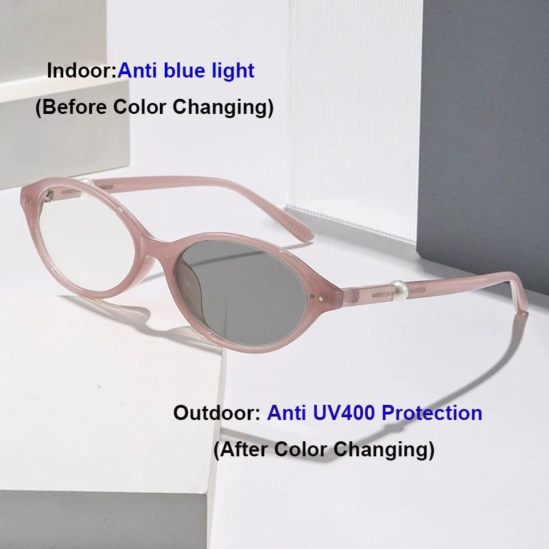 

Photochromic Myopia Glasses Men Women Square Anti Blue Light Finished Prescription Sunglasses Retro Fashion Glasses Frame 0 розовый