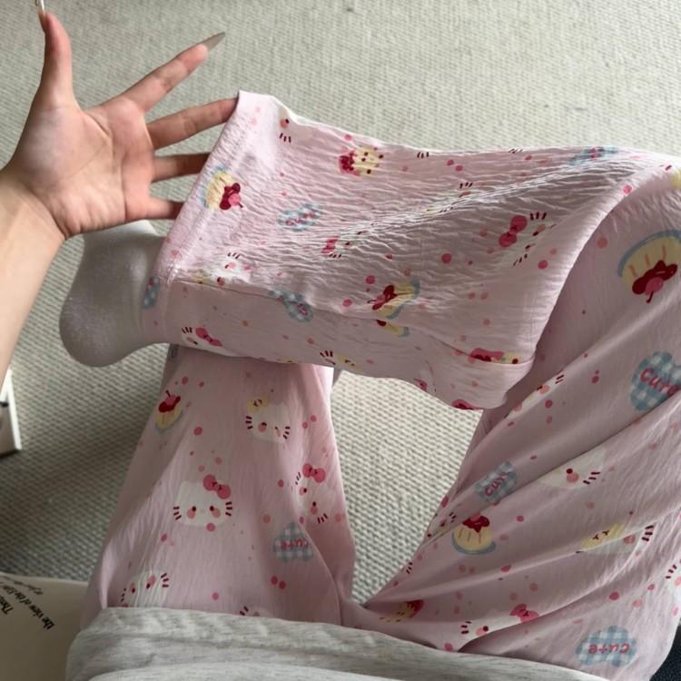 2026 New Style Lounge Pants for Women Loose Fit Wide Leg Casual Pajama Pants for Outdoor, Campus, Home