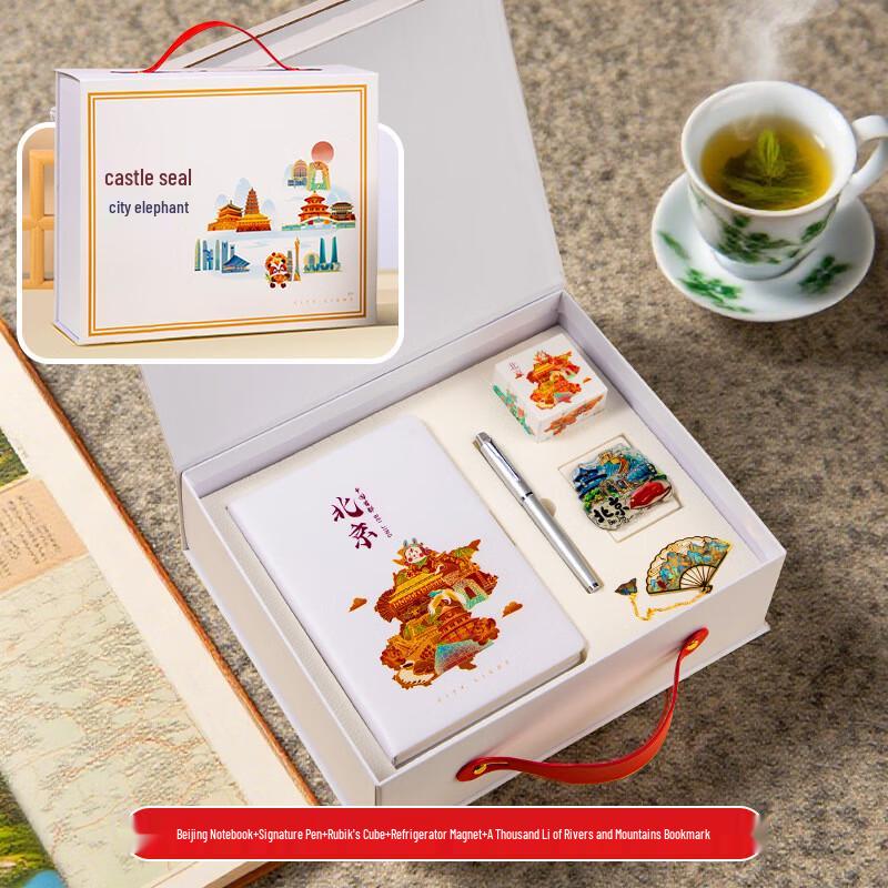 Huazao Baijia A1 Beijing City Impression Water Cup with Souvenir Accessories Set